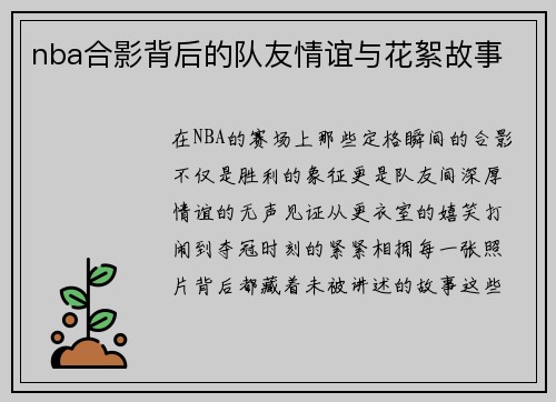 nba合影背后的队友情谊与花絮故事